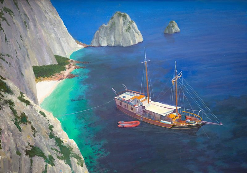 William  Ireland - Boat of Greek Island, Rhodes
