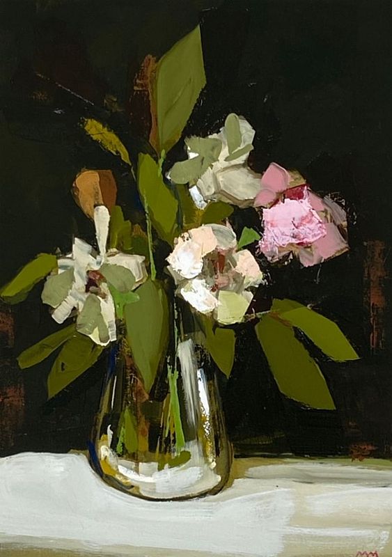 Martin Mooney - Pink in glass in a vase