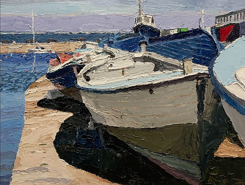 Stephen Cullen - A Fine Day  (Boats onshore) Dalkey