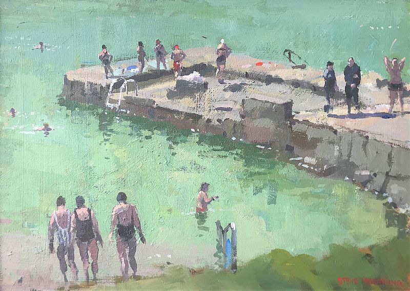 Sandycove Swimmers by Steve  Browning